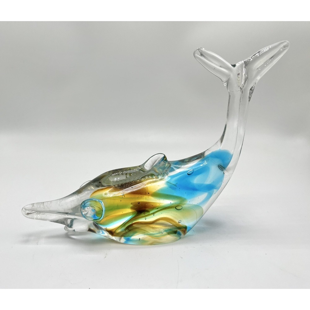Vintage Art Glass Sculpture Swordfish Fish Sailfish Artisan - Picture 1 of 11
